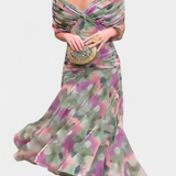 Alondra Vestido Largo con Estampado Floral Fantasía y Escote en V