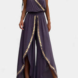 Donatila Mono Único con Detalles Dorados y Pierna Abierta