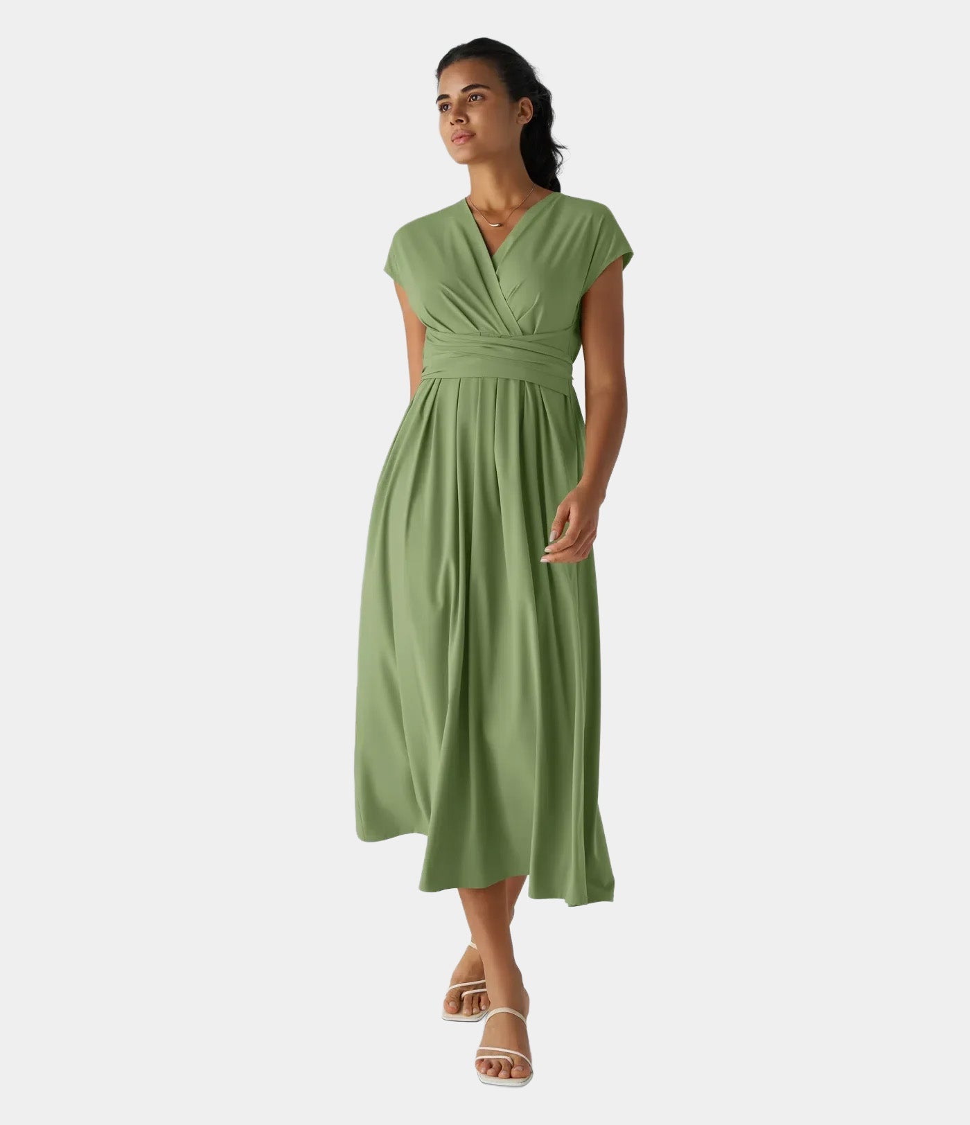 LYNN - Elegante Vestido Cruzado con Cintura Alta