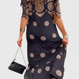 Cathy Vestido de Verano Elegante de Malla con Diseño Hueco y Corte Fluido