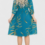 Amelie Vestido Midi Estampado con Cinturón y Corte Versátil