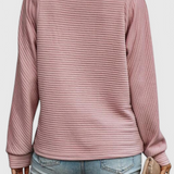 Helene | Jersey de Cuello en V con Cremallera y Manga Larga