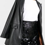 Veena Falda Mini de Lentejuelas en Negro, Dorado o Plata