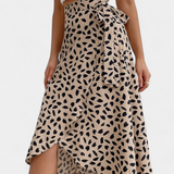 Camila Falda Envolvente Boho con Estampado Asimétrico