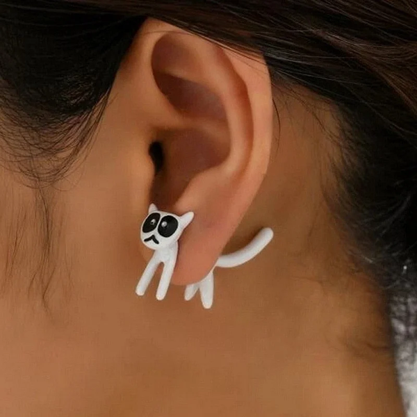 Pendientes Vintage Gata Blanca
