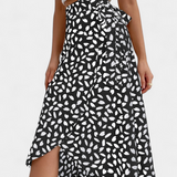 Camila Falda Envolvente Boho con Estampado Asimétrico