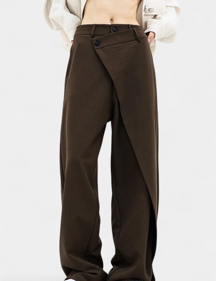Oaklyn Pantalones Rectos con Drapado Moderno