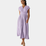 LYNN - Elegante Vestido Cruzado con Cintura Alta