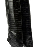 Botas de Tacón Alto de Cuero Sintético de Cocodrilo con Punta Afilar