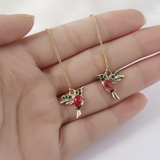 Collar y Pendientes Colibrí