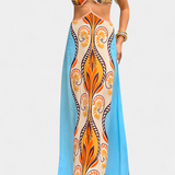 Sytella Vestido Cut-Out con Estampado Abstracto y Espalda Descubierta