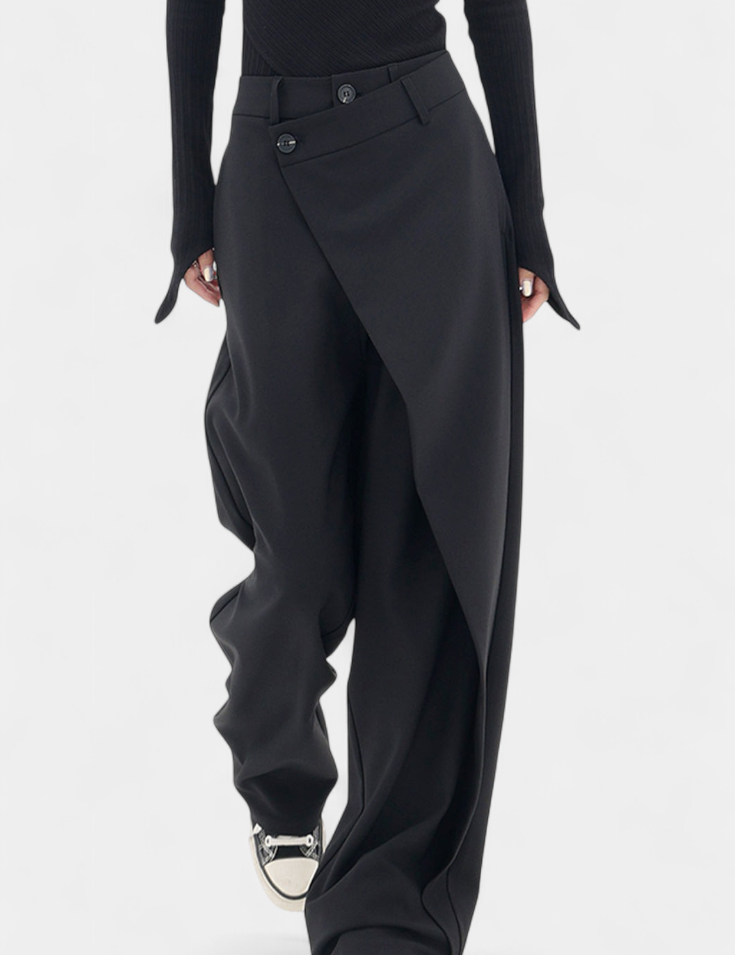 Oaklyn Pantalones Rectos con Drapado Moderno