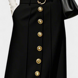 Ada Falda de Botones Suelta con Bolsillos y Estilo Urbano