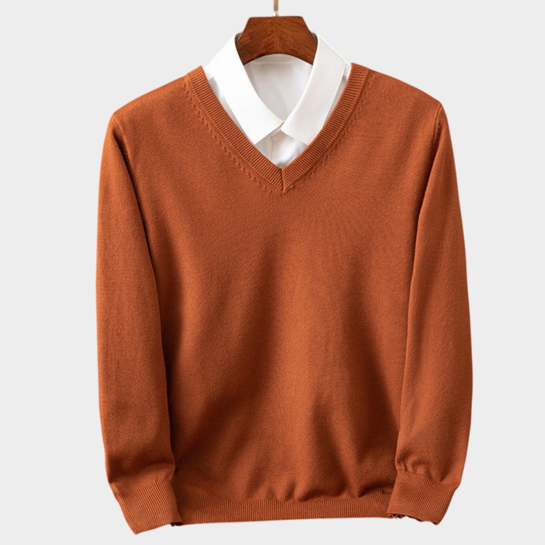 Manuel™ | Suéter de hombre de puro cachemir con cuello en V