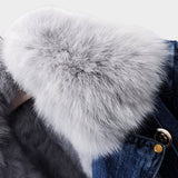 Alessia™ | Chaqueta Vaquera Mujer con Cuello de Pelo