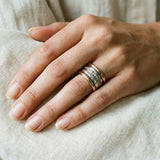 Anillo Vintage Dorado Grueso en Capas