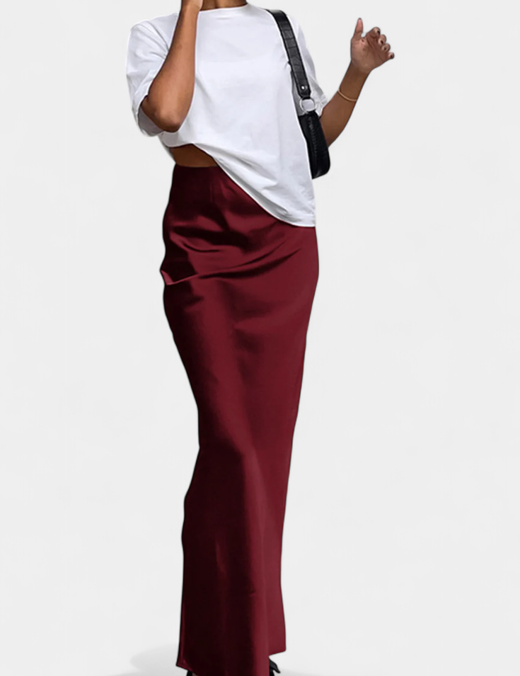 Fable Falda Maxi Utility de Diseño Liso y Estilo Pulido