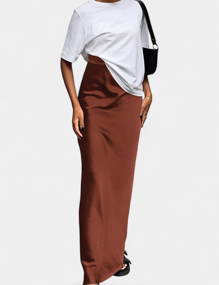 Fable Falda Maxi Utility de Diseño Liso y Estilo Pulido