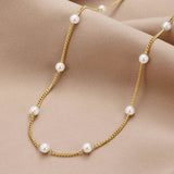 Collar de Oro con Perla de Agua Dulce