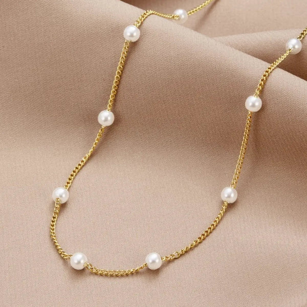 Collar de Oro con Perla de Agua Dulce