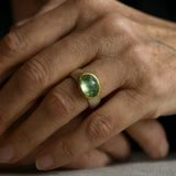 Anillo Verde Vintage con Piedra Redonda