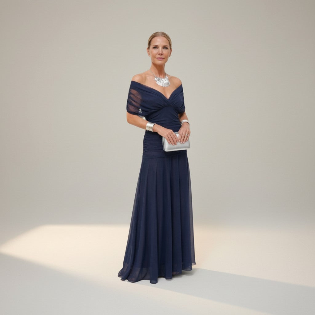 Velora - Vestido Floral Largo con Escote en V