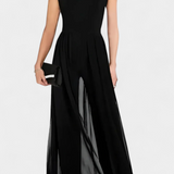 Nadia Mono Elegante sin Mangas con Transparencia Frontal