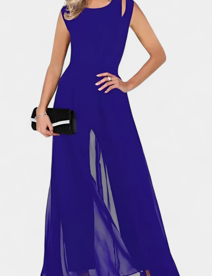 Nadia Mono Elegante sin Mangas con Transparencia Frontal