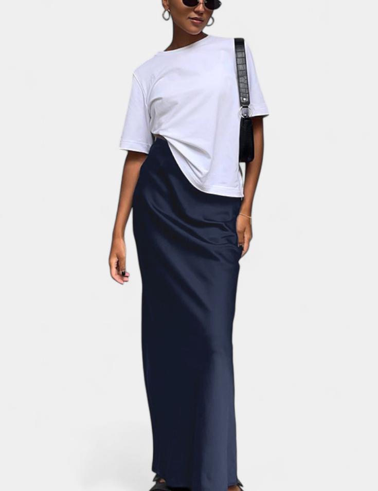 Fable Falda Maxi Utility de Diseño Liso y Estilo Pulido