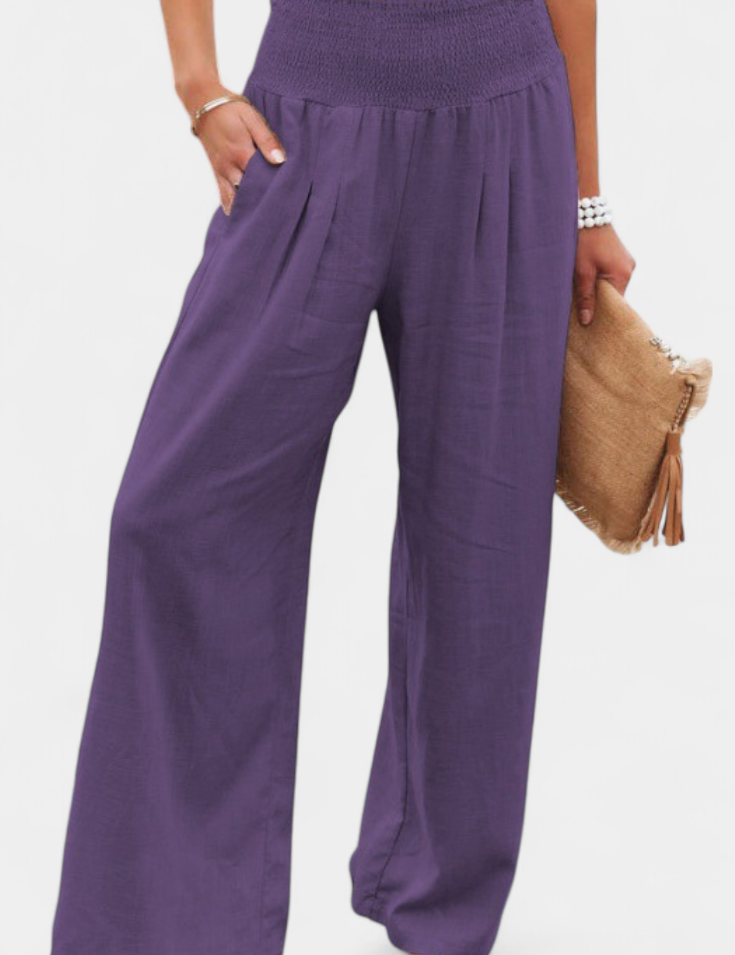 Alexia Pantalón de Algodón y Lino con Corte Fluido y Elegancia Natural