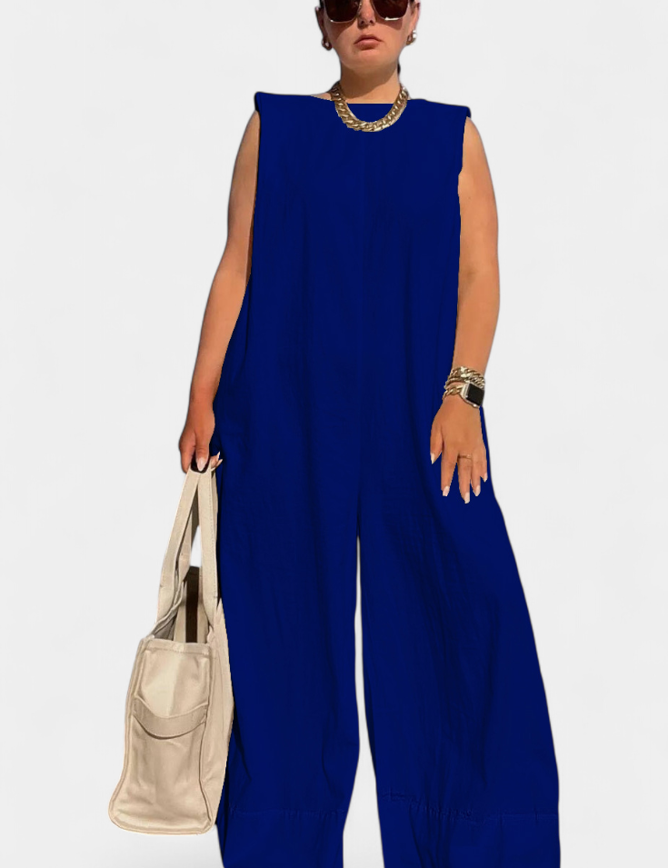 Airla Mono Oversize sin Mangas de Pierna Ancha