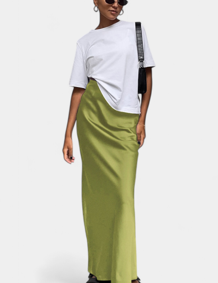 Fable Falda Maxi Utility de Diseño Liso y Estilo Pulido