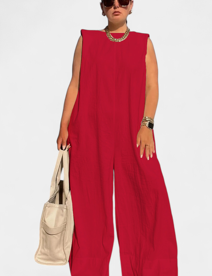 Airla Mono Oversize sin Mangas de Pierna Ancha