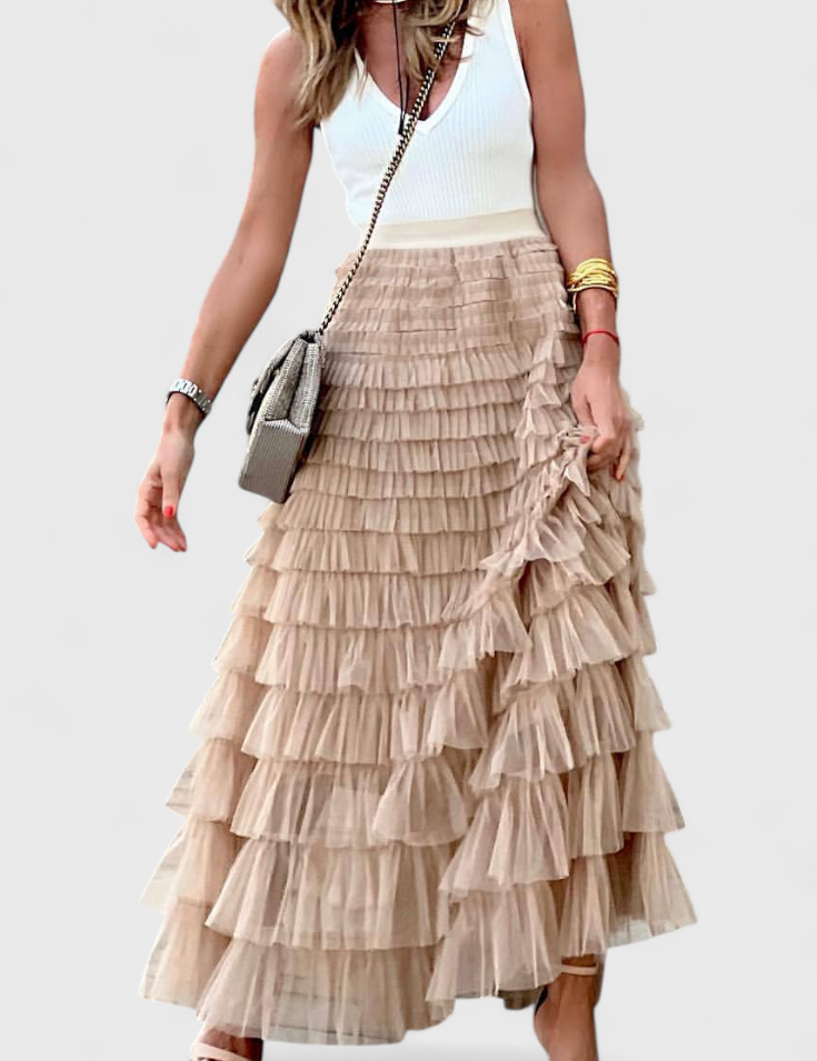 Capucine Falda Larga de Tul Vintage