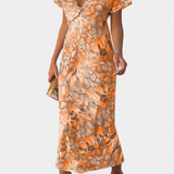 Triana Vestido con Estampado Abstracto y Escote en V