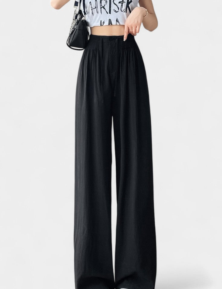 Ilyana Pantalones de Cintura Alta y Pierna Ancha