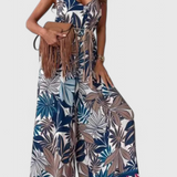 Gabriella Mono de Pierna Ancha con Estampado Audaz