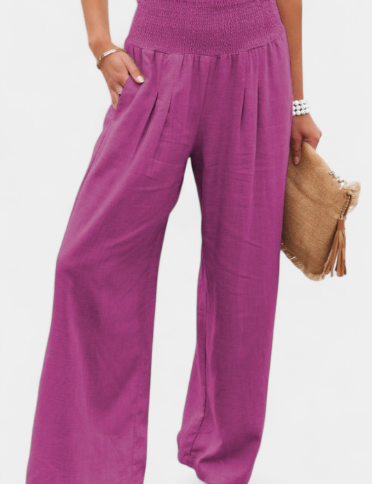 Alexia Pantalón de Algodón y Lino con Corte Fluido y Elegancia Natural