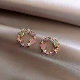 Floral con zirconia en oro