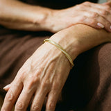 Pulsera de cristal elegante con dos filas en oro