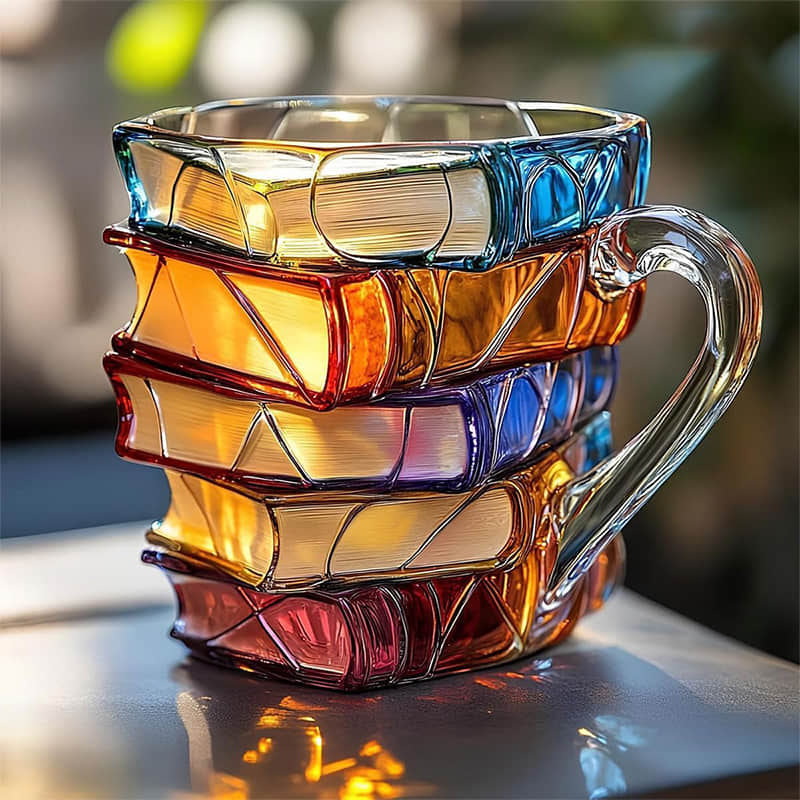 Taza 3D hecha a mano para amantes de los libros