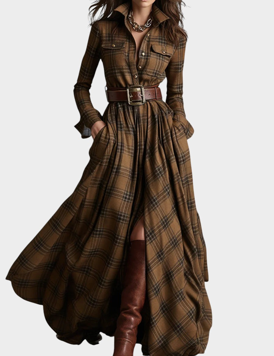 Beatriz™ ❘ Vestido largo de cuadros