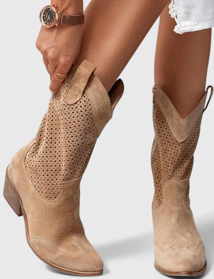 Annalla Botas de Vaquero Modernas con Cremallera Lateral