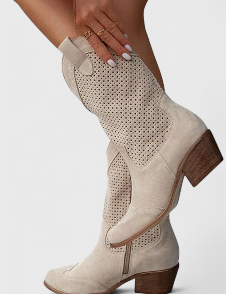 Annalla Botas de Vaquero Modernas con Cremallera Lateral