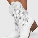 Annalla Botas de Vaquero Modernas con Cremallera Lateral