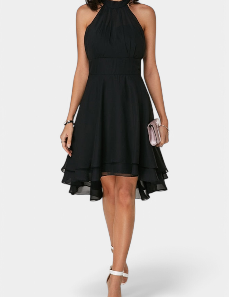 Anouk Vestido de Gasa con Volantes y Silueta Entallada