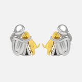 Pendientes Abrazo en Dos Tonos, Plata y Oro