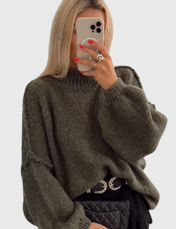 Cassia | Jersey de Punto Oversized con Mangas Globo