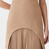 Karen Vestido Mini con Cuello Alto y Detalle Plisado