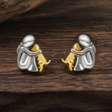 Pendientes Abrazo en Dos Tonos, Plata y Oro